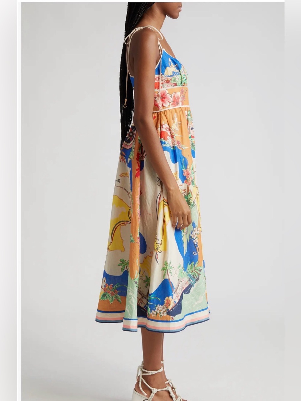 [White Lotus] NWOT
ZIMMERMANN Alight Picnic Linen Midi Dress Nautical Map AU3 L - Picture 4 of 14